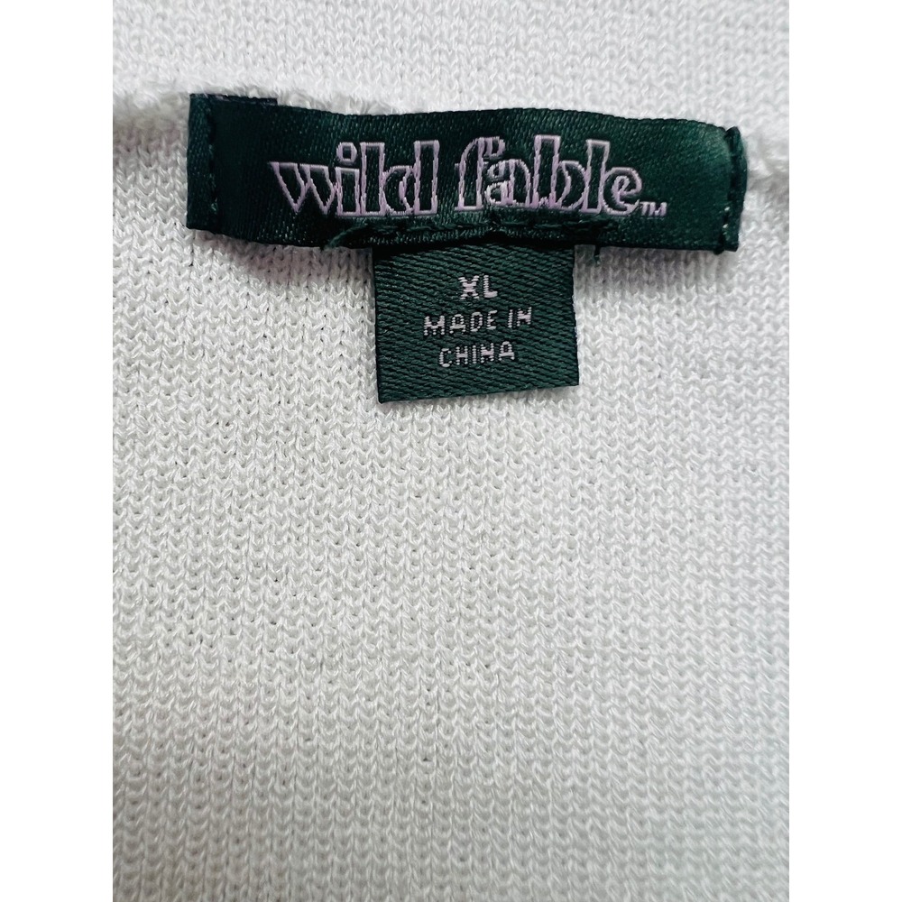 Wild Fable White Knit Midi Skirt XL Faux Pearl Accent Side Slit Column Skirt - Picture 5 of 7